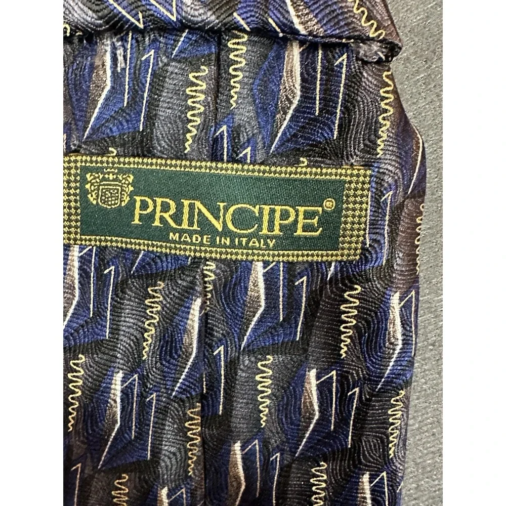 Principe Tie Italy 100% Silk Handmade Geometric Pattern Necktie Luxury 58